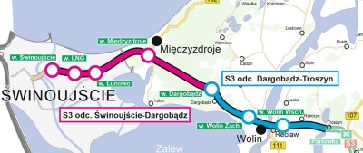 Budowa drogi S3 Troszyn  - Świnoujście, Odcinek 1 Świnoujście  - Dargobądz (bez węzła)